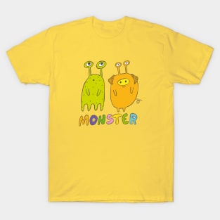 Green and Yellow - Two Monsters Friends T-Shirt